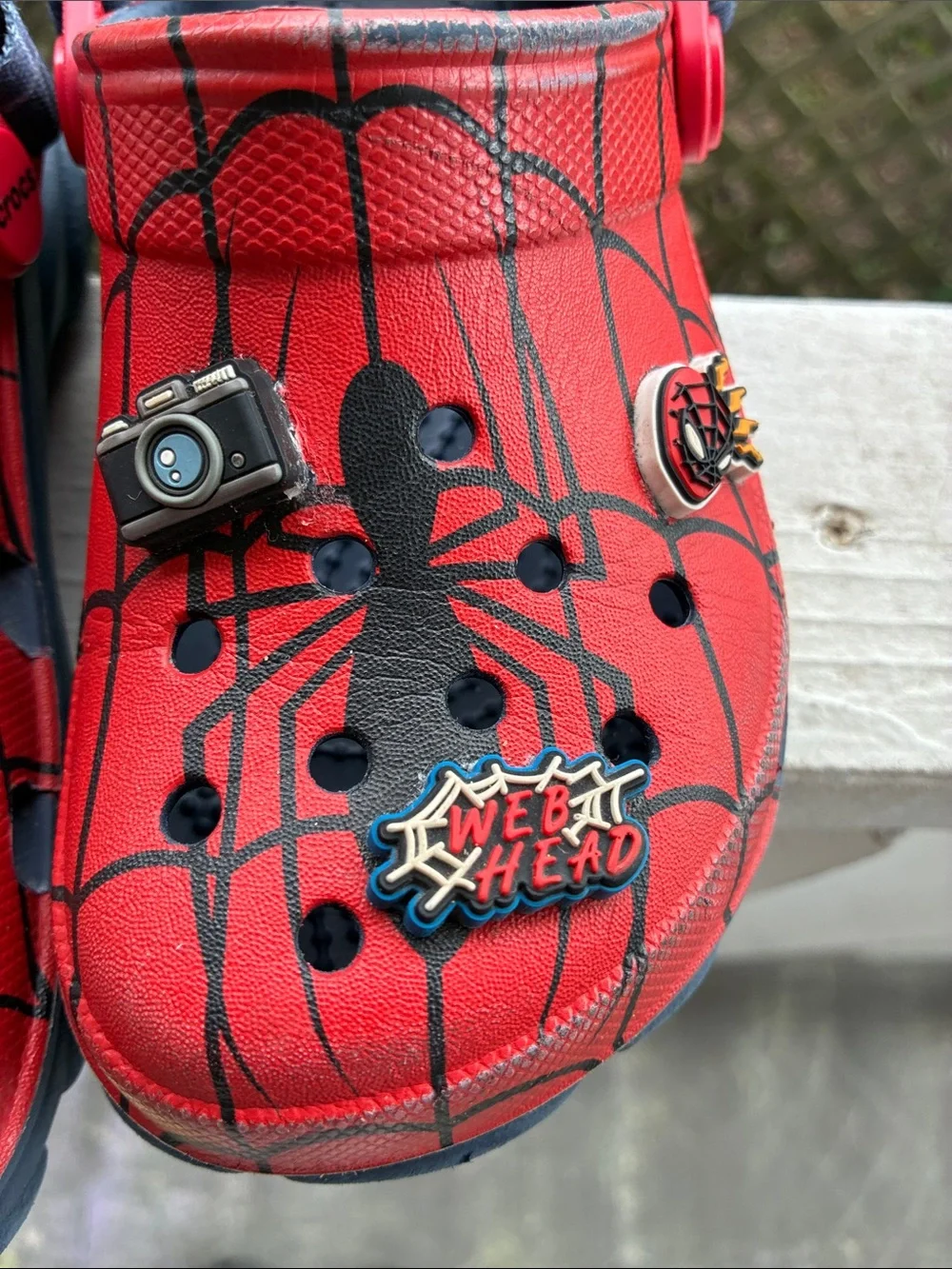 CROCS Kids Red Spider-Web with Superhero Charms
